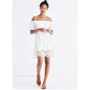 Madewell White Eyelet Off-the-shoulder Dress
